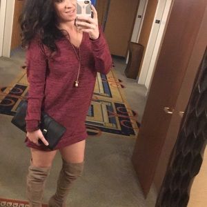 SOLD🔴Wine burgundy sweater dress
